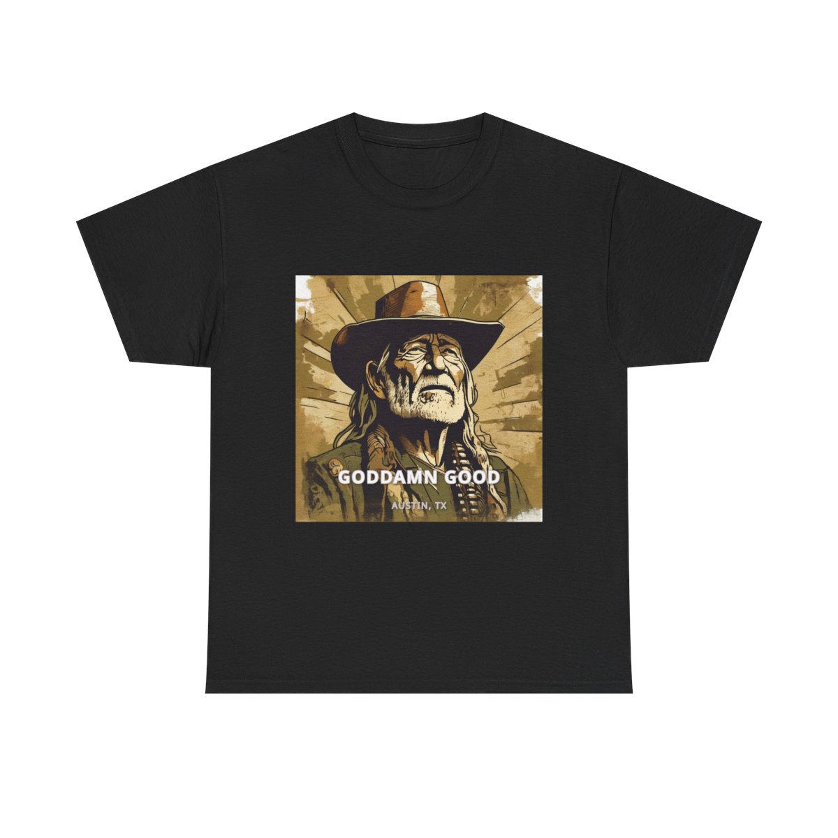 Goddamn Good Willie Nelson Statue Tee – ATX Thread Co.